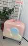 新款兒童拉桿箱糖果色20寸加厚18寸密碼小行李箱萬(wàn)向靜音輪登機箱 公主粉色 曬單實(shí)拍圖