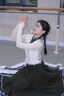 靈如意藏族舞舞蹈服裝藝考少數(shù)民族演出服成人藝考服飾練功服大擺裙套裝 軍綠360裙擺(長(zhǎng)90cm)+上衣 送腰帶 XL 曬單實(shí)拍圖