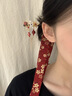 韞舜 2件套新中式馬面裙配飾兒童古風(fēng)發(fā)簪漢服發(fā)飾木簪子發(fā)帶頭飾 露花倒影發(fā)簪+紅色櫻花發(fā)帶 2件套 曬單實(shí)拍圖