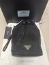PRADA/普拉達【七夕禮物】女士Re-Nylon 再生尼龍手拿包手提包 黑色 （牛皮革束帶） 曬單實拍圖