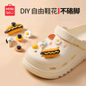 名創(chuàng)優(yōu)品（MINISO）洞洞鞋男女夏季外穿涼鞋防滑厚底踩屎感包頭涼拖鞋 卡其+海洋星星 曬單實(shí)拍圖
