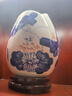 傲世景德鎮陶瓷器新中式青花瓷水培插花瓶工藝品客廳擺件博古架裝飾品 雨濯清荷三葉荷（配木質(zhì)底座） 曬單實(shí)拍圖
