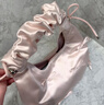CHARLES&KEITH蝴蝶結(jié)褶皺手提斜挎小方包生日禮物女CK2-40151496 Baby Pink淺粉紅色 中包 曬單實(shí)拍圖