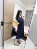 朗茵孕婦連衣裙2025新款潮媽孕期穿搭法式寬松純棉長裙夏季孕婦裙 深灰色 [慵懶隨性. 舒適至上] XL建議130-145斤 曬單實(shí)拍圖