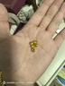 行金銀中黃金吊墜 999足金貓眼吊墜編手繩 DIY項鏈圓形珠吊墜送女友老婆 貓眼珠吊墜（多顆）克重多退少補 約0.95克 曬單實拍圖
