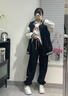 主意范胖子大碼休閑褲子男夏秋新款寬松大碼潮牌闊腿學(xué)生束腳運(yùn)動(dòng)褲子潮 A001-K1049黑色 5XL 210-240斤左右 曬單實(shí)拍圖