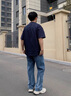 WASSUP HERMU夏季寬松短袖t恤男潮重磅休閑百搭新款男士純色上衣服 白色 XL（建議140-160斤） 曬單實(shí)拍圖