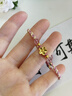 中國黃金（CHINA GOLD）小桃花黃金手鏈女足金金珠玉髓轉(zhuǎn)運珠手繩生日禮物送女友老婆 足金小桃花+玫瑰禮盒 曬單實拍圖