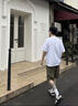 名創(chuàng  )優(yōu)品（MINISO）圓領(lǐng)短袖t恤男夏季純棉親膚體恤衫休閑百搭上衣半袖男 白 M 曬單實(shí)拍圖