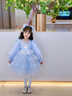 G.DUCKKIDS小黃鴨童裝艾莎公主裙女童連衣裙春秋季新款中小童長(zhǎng)袖甜美可愛裙 藍(lán)色+艾莎頭飾-aicikoo 140 適合130-140cm年齡9-10歲 曬單實(shí)拍圖