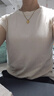梵闋短袖T恤女夏季新款韓版涼感寬松顯瘦ins冰絲針織薄款短款打底上衣 杏色 均碼 -建議90-140斤 曬單實(shí)拍圖