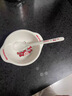 五和（WUHE）兒童飯碗雙耳寶寶輔食碗家用耐摔卡通可愛(ài)嬰兒小豬佩奇餐具食品級 紅貓碗250ml+勺子[適0-3歲] 曬單實(shí)拍圖