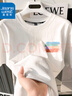 真維斯（Jeanswest）純棉t恤女士夏季2025新款休閑慵懶風(fēng)短袖女裝潮流寬松半袖上衣服 白色 多彩人生_K M 曬單實(shí)拍圖