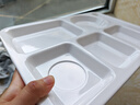 廚萬雅密胺快餐盤圓形六格仿瓷打餐盤商用工廠學(xué)校飯?zhí)貌捅P餐具餐盒 曬單實(shí)拍圖