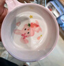 五和（WUHE）粉萌兔兒童餐具小兔子輔食碗寶寶碗分格餐盤(pán)卡通可愛(ài) 粉萌兔單柄碗300ml 曬單實(shí)拍圖