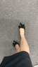千百度蝴蝶結細超高跟鞋女2025秋季新款不累腳法式單鞋 黑色 34 (220mm) 曬單實(shí)拍圖