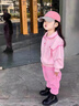 G.DUCKKIDS小黃鴨童裝女童套裝秋裝中小童服裝春秋季兒童休閑洋氣女孩兩件套 粉色 120 適合110-120cm年齡6-7歲 曬單實拍圖