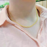 亞梵尼999足金包銀項鏈光珠黃金項鏈男女同款圓佛珠鏈素金鏈純金鎖骨鏈 金包銀項鏈20克【約2.5克金】 曬單實拍圖