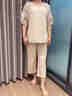 莫代爾睡衣女士夏季2025新款半袖家居服套裝帶胸墊純棉短袖長(zhǎng)褲薄款 6839米杏色帶胸墊 M m160適合80-100斤穿著 曬單實(shí)拍圖