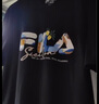 FILA FUSION斐樂(lè)潮牌男子針織短袖衫2025春季新款抗菌休閑寬松純棉T恤 正黑色-BK 2XL 曬單實(shí)拍圖