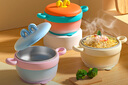 COOKSS嬰兒輔食碗恒溫注水保溫碗316不銹鋼寶寶嬰幼兒吃飯兒童餐具橙色 曬單實拍圖