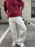 馬克華菲【天絲薄款】男士牛仔褲男2025夏季寬松直筒白色闊腿休閑長(zhǎng)褲子男 曬單實(shí)拍圖