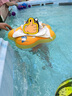 自游寶貝 SWIMMING BABY嬰兒游泳圈脖圈新生兒寶寶頸圈雙氣囊防翻充氣泳圈兒童防嗆救生圈 花瓣款橙色L碼(4-8個月 14-18斤) 曬單實拍圖