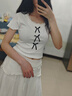 花語志正肩短袖女修身潮流t恤甜美夏季2025年新款辣妹顯瘦上衣純欲衣服 三蝴蝶結蕾絲領短袖【白色】 L 【建議100-115斤】 曬單實拍圖