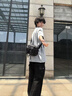 osoce斯哲男士斜挎單肩包外出便攜通勤風(fēng)真皮郵差包戶(hù)外2025新款 曜石黑(ipad mini+YKK拉鏈+真皮材質(zhì)+反光織條) 曬單實(shí)拍圖