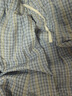 百家好（Basic House）Basic House/百家好清新藍白格紋裙褲女松緊腰寬松不對稱中長裙褲 藍色 L 曬單實拍圖
