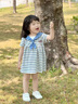 歐姆熊女童連衣裙夏季2025新款洋氣時髦寶寶兒童夏裝休閑衣服小公主裙子 海軍藍(lán) 90 CM 曬單實拍圖