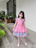 G.DUCKKIDS童裝女童連衣裙4兒童夏裝5短袖6中大童7夏季8小女孩9公主純棉裙子 藍色 130 (建議身高115-125cm 曬單實(shí)拍圖
