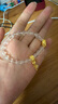 HONEYGOLD 蜜金珠寶 黃金吊墜足金古法手工金文玩蔓環(huán)戲串珠HGG1752工費(fèi)100元/件 3.29g 小花提溜 曬單實(shí)拍圖