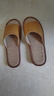 果洛菲亞麻拖鞋男女款四季情侶室內防滑棉麻布地板涼拖 褐黃色 40/41  曬單實(shí)拍圖