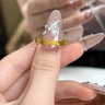 老廟婚嫁系列黃金戒指情侶雙囍對戒足金訂婚女戒婚慶三金五金節(jié)日禮物 約：3.5g（女戒） 曬單實拍圖