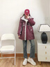 鴨鴨中長(zhǎng)款羽絨服女士2025年冬季新款時(shí)尚保暖韓版收腰顯瘦派克服外套 黑色 M 曬單實(shí)拍圖