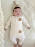 幼歌（YOUGE）嬰幼兒秋季新款可愛(ài)Q彈柔軟帽子 淺咖條紋 34cm 曬單實(shí)拍圖