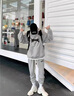 卡圖弛美式潮牌閃電字母連帽衛(wèi)衣男春秋季寬松慵懶風休閑運動上衣服外套 白灰色 常規(guī) XL 【建議120-140斤】 曬單實拍圖
