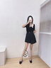 康莉商場(chǎng)同款粗跟單鞋女2025秋新款舒軟真皮一腳蹬中跟女鞋 黑色 35 (225mm) 曬單實(shí)拍圖