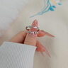 中國黃金莫比烏斯足銀戒指情侶款蝶戀對戒女生生日禮物女友老婆結婚紀念日 足銀蝶戀對戒【京速達】 曬單實(shí)拍圖