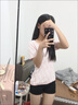 MR.KA氣質(zhì)修身字母針織衫提花新款夏季套頭針織T恤女短袖顯瘦復古上衣 粉色柔軟面料 L 105-115斤 曬單實拍圖