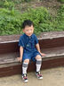 oein 小腿襪兒童長筒襪男童白色條紋中筒襪女孩足球運動襪幼兒園演出 白底黑條紋 【不過膝小腿襪】1雙 5-9歲 (M) 35cm身高90-120cm 曬單實拍圖