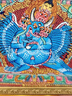 青藏源西藏純手繪扎基拉姆黃黑財(cái)神大黑天文殊菩薩藥師佛小唐卡佛牌吊墜 大威德金剛4*5cm 曬單實(shí)拍圖