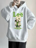 Lee Srtroi潮牌印花連帽衛(wèi)衣春秋寬松套頭長(zhǎng)袖t恤男女同款情侶裝冬季外套 花灰色 XL （建議130-145斤） 曬單實(shí)拍圖