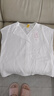 伊芙麗（eifini）伊芙麗醋酸真絲莫代爾不規(guī)則門襟設(shè)計(jì)短袖襯衫女2025夏裝新款 白色 S 曬單實(shí)拍圖