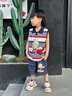 迪士尼（Disney）哪吒衣服男童無袖套裝夏季條紋背心2025新款帥氣男寶寶夏款兩件套 綠色 亮燈 120 cm(建議105-115cm 4-6周歲) 曬單實(shí)拍圖