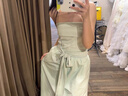 爾山集2025夏季新款法式薄荷綠抹胸連衣裙子女海邊度假風(fēng)收腰露肩長(zhǎng)裙 抹胸連衣裙薄荷綠 （有防滑條） M 曬單實(shí)拍圖