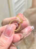 中國(guó)黃金（CHINA GOLD）足金戒指女碎碎冰戒指黃金固口素圈指環(huán)七夕情人節(jié)禮物送女友老婆 碎碎冰戒指 圈號(hào)12 1g 曬單實(shí)拍圖