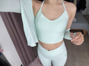 HEYTOPBBG【網(wǎng)球系列】冰涼修身運動外套瑜伽服女夏日戶外防紫外線防曬衣 豆蔻奶綠 M 曬單實拍圖