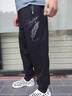 羅蒙（ROMON）大碼男褲300斤肥佬秋冬季男褲寬松運動休閑褲加肥加大潮胖子長褲 黑色常規(guī)款 8XL 【建議270-300斤】 曬單實拍圖